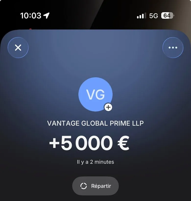 Virement d’un courtier reçu sur le compte bancaire d’un élève